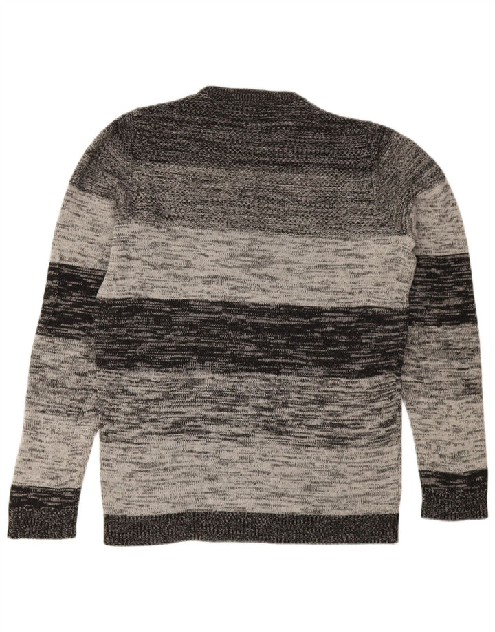 Jack & Jones Herren-Pullover mit Rundhalsausschnitt, klein, grau gestreift