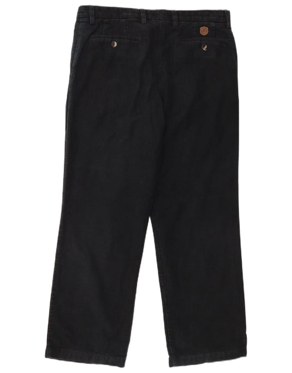 Marks & Spencer Herren Blue Harbour Chinohose W34 L29 Schwarze Baumwolle