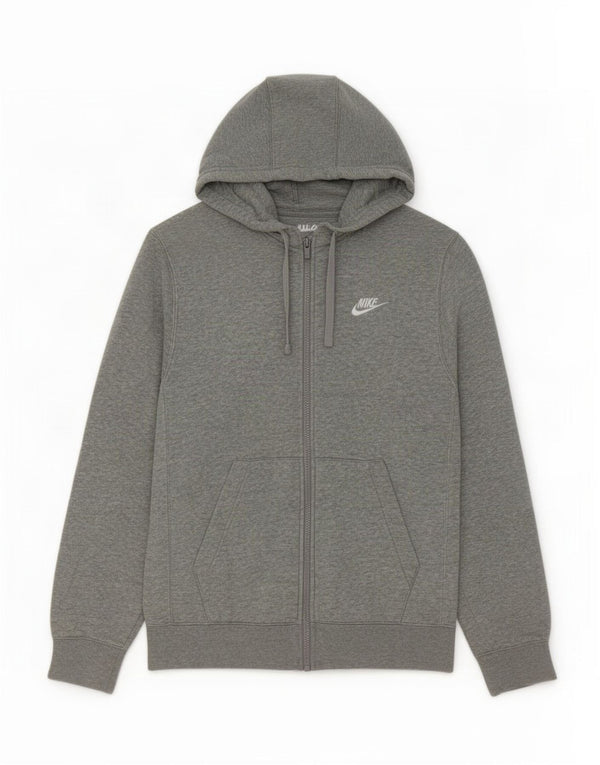 Nike Herren-Kapuzenpullover mit Reißverschluss, XS, grau gefleckte Baumwolle