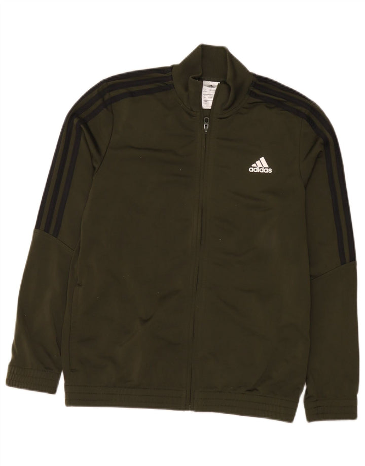 Adidas Jungen Trainingsanzug Top Jacke 13-14 Jahre Khaki Polyester