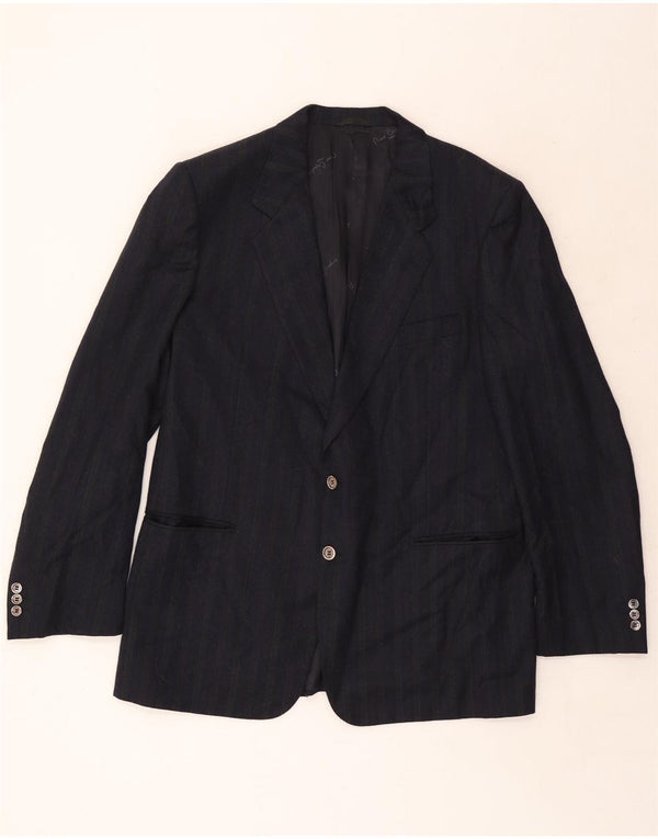 Pierre Cardin Mens 2 Button Blazer Jacket IT 58 4XL Navy Blue Pinstripe