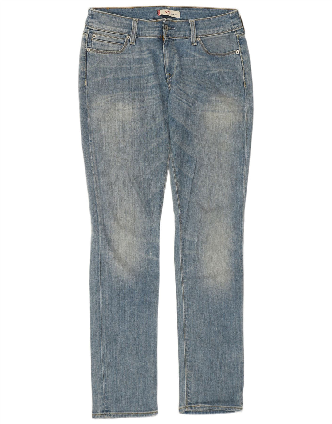 Levi's Damen 571 Slim Jeans W32 L34 Blaue Baumwolle