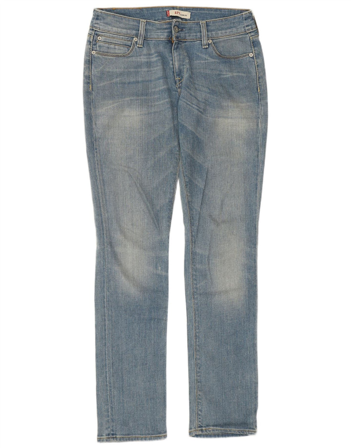 Levi's Damen 571 Slim Jeans W32 L34 Blaue Baumwolle
