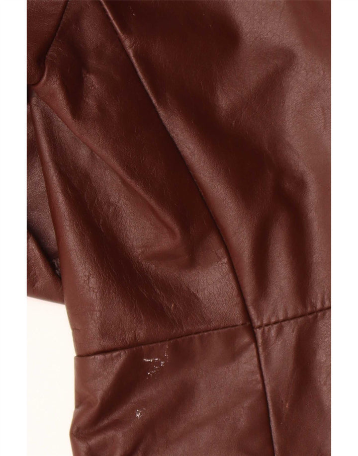 Jean Pierre Herren 2-Knopf-Lederblazer UK 38 Mittelbraun