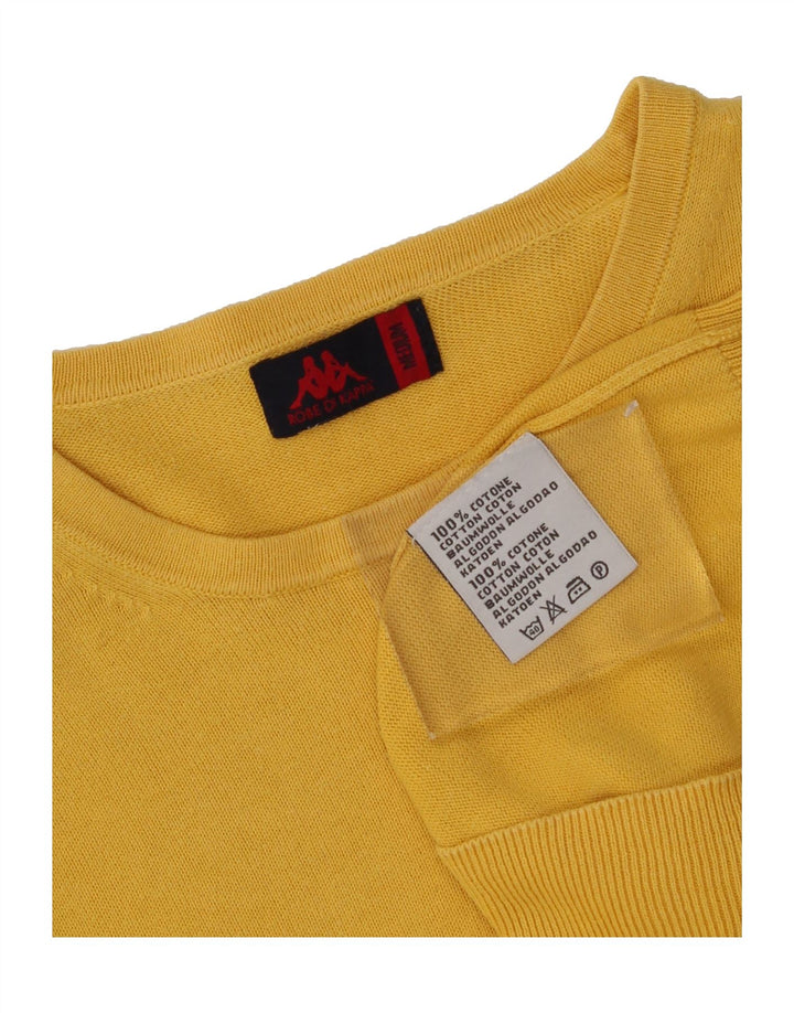 KAPPA Mens Boat Neck Jumper Sweater Medium Yellow Cotton Vintage Kappa and Second-Hand Kappa from Messina Hembry 