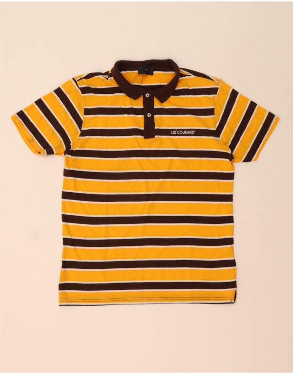 Liu Jo Herren-Poloshirt aus mittelgelber, gestreifter Baumwolle
