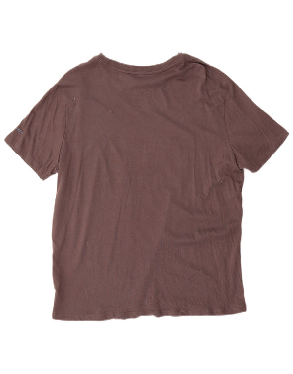 Columbia Womens Graphic T-Shirt Top UK 14 Mittelgraue Baumwolle