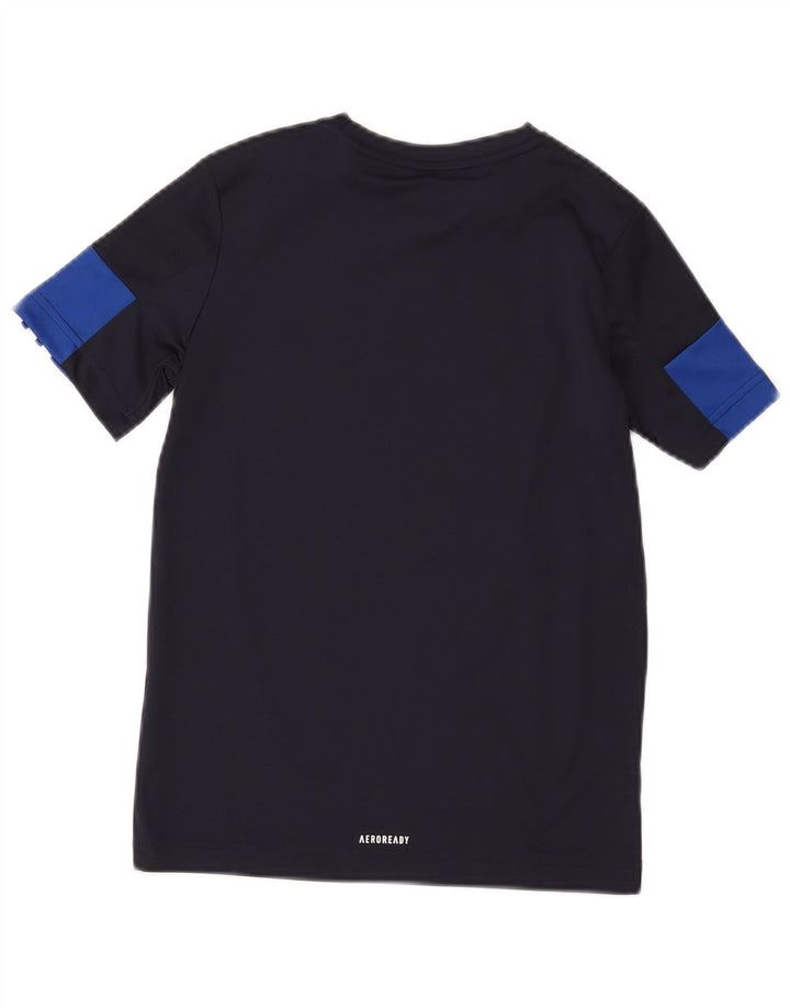 Adidas T-Shirt für Jungen, 9–10 Jahre, Marineblau, Farbblock-Polyester