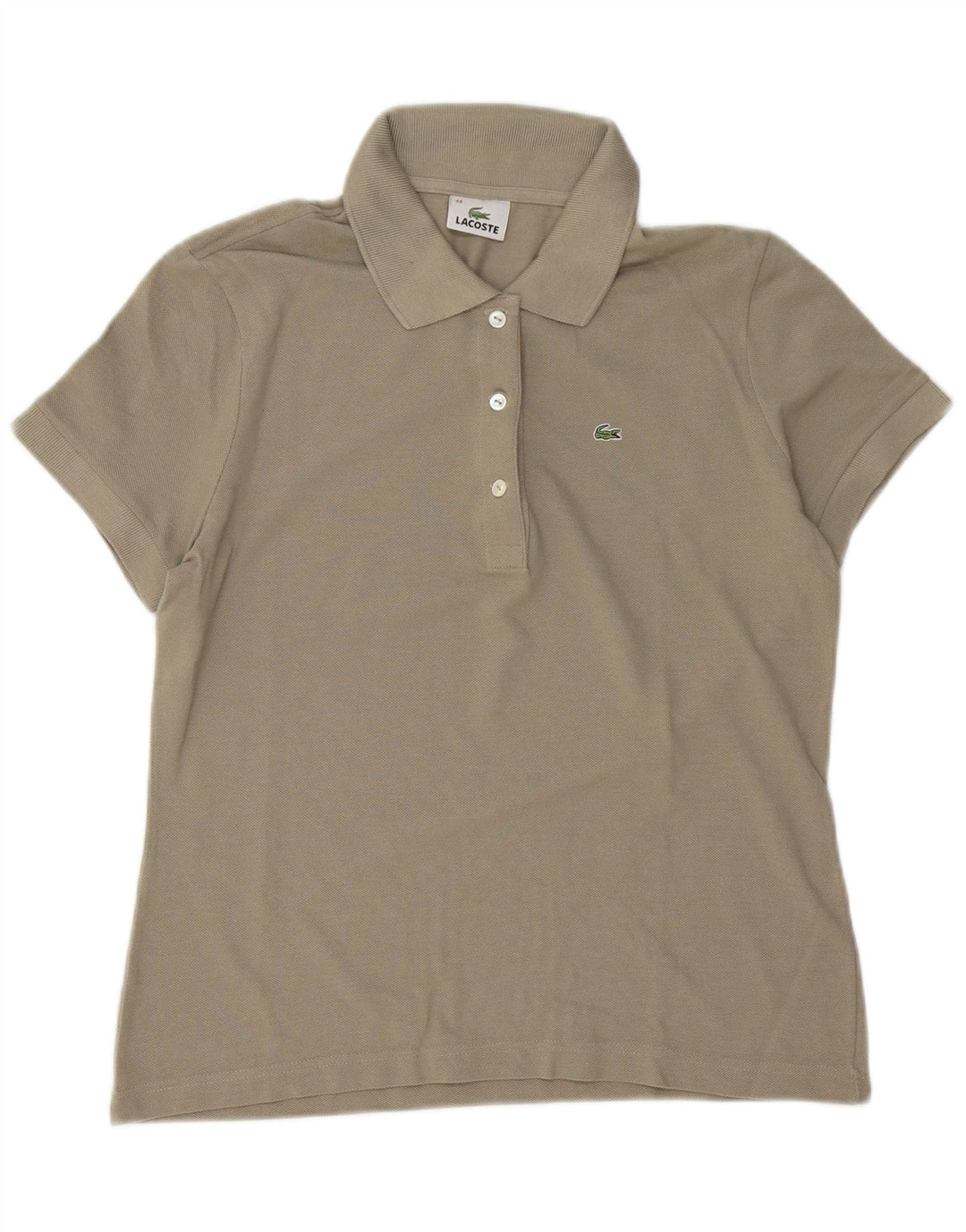 LACOSTE Damen-Poloshirt, Größe 44, große graue Baumwolle
