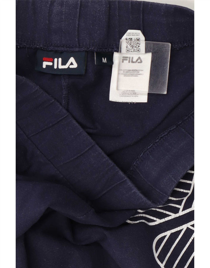 Fila Womens Graphic Leggings UK 12 Medium Marineblau Baumwolle