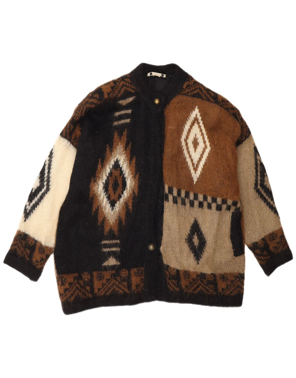 Niki Line Damen-Cardigan mit lockerer Passform, UK 18, XL, braun, geometrisch, Mohair