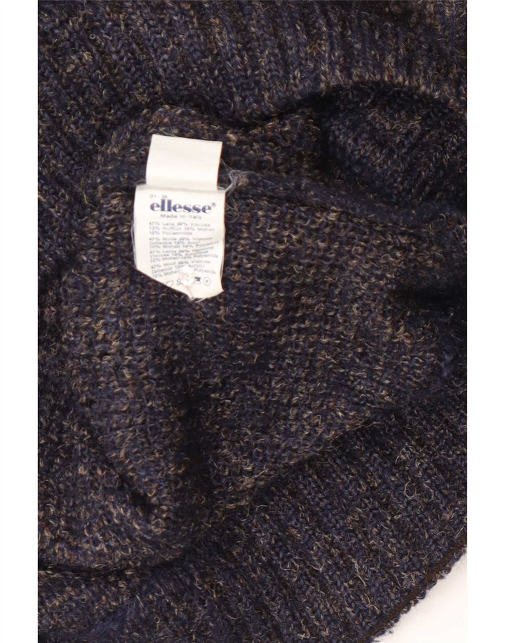 Ellesse Herren-Pullover mit U-Boot-Ausschnitt, mittlere marineblaue Wolle