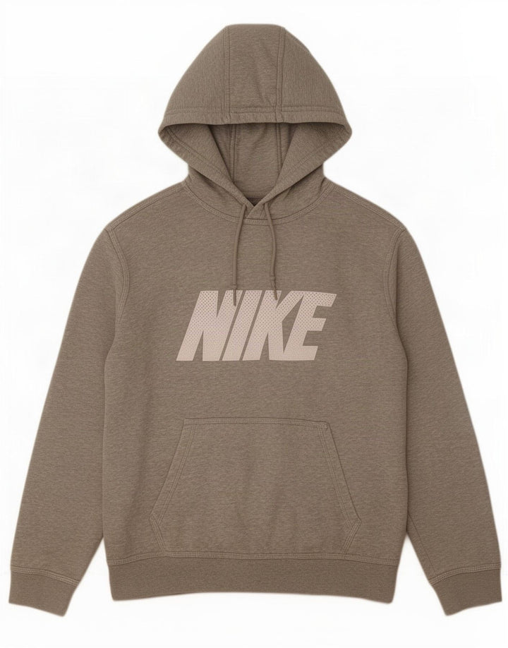 Nike Herren-Kapuzenpullover mit Grafik, mittelgrau gefleckte Baumwolle