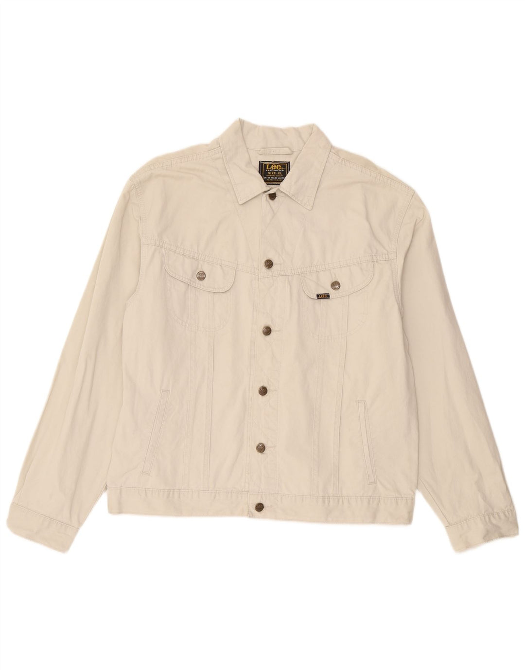Lee Herren Bomberjacke UK 42 XL Beige Baumwolle