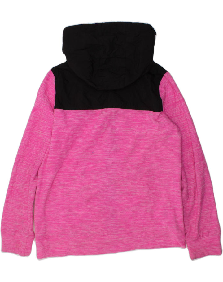 PUMA Girls Zip Hoodie Sweater 14-15 Years Large Pink Colourblock Polyester | Vintage Puma | Thrift | Second-Hand Puma | Used Clothing | Messina Hembry 