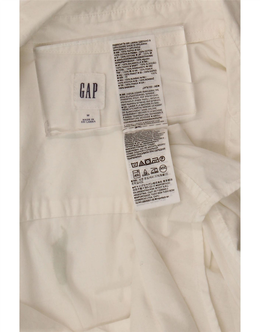 Gap Damen-Hemd UK 14 Medium Weiß