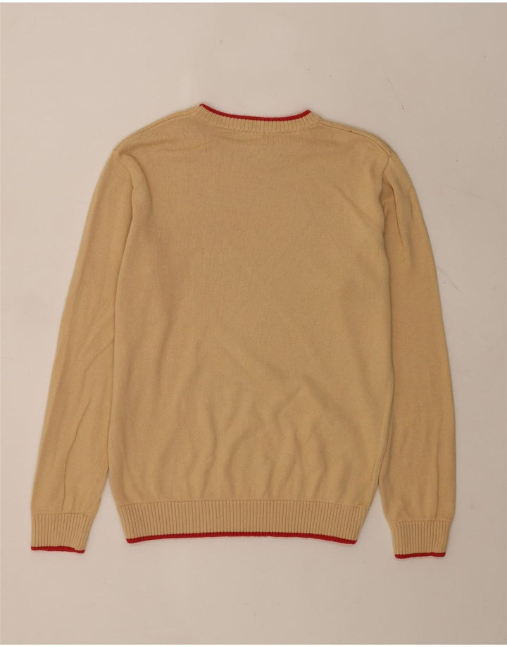 Sergio Tacchini Herren-Pullover mit Rundhalsausschnitt, mittelbeige Baumwolle