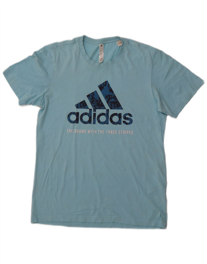 ADIDAS Herren Grafik T-Shirt Top Small Blau Baumwolle