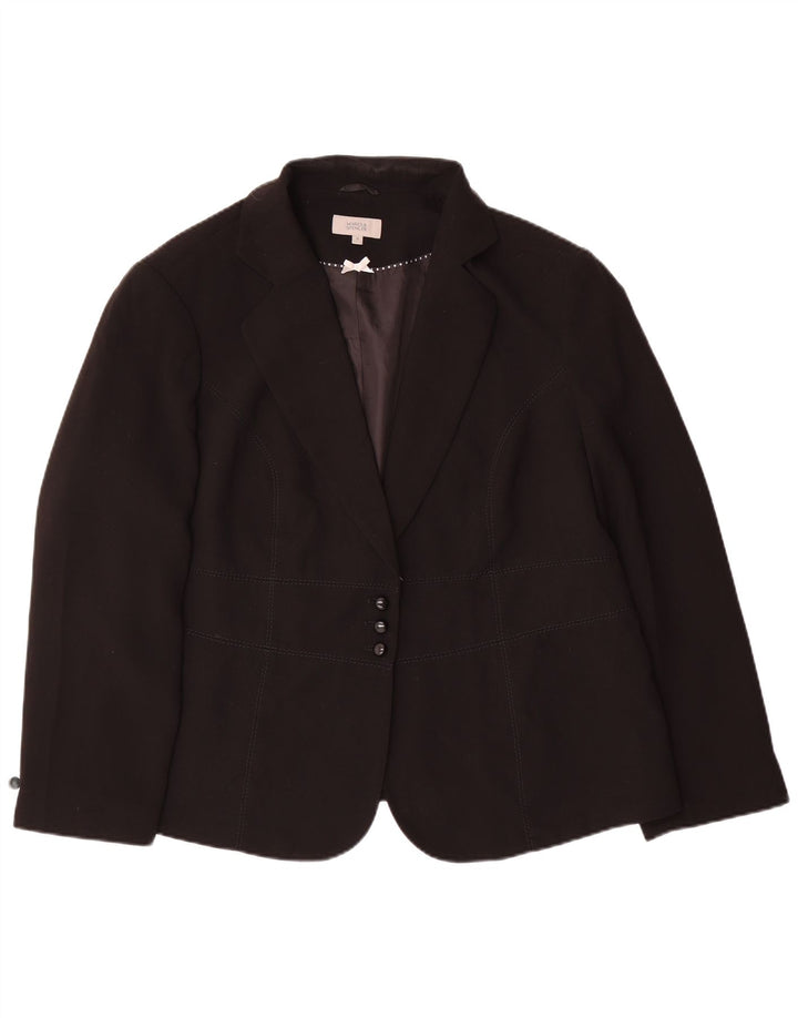 Marks & Spencer Damen-Blazer mit 3 Knöpfen, UK 20, 2XL, Schwarz, Polyester