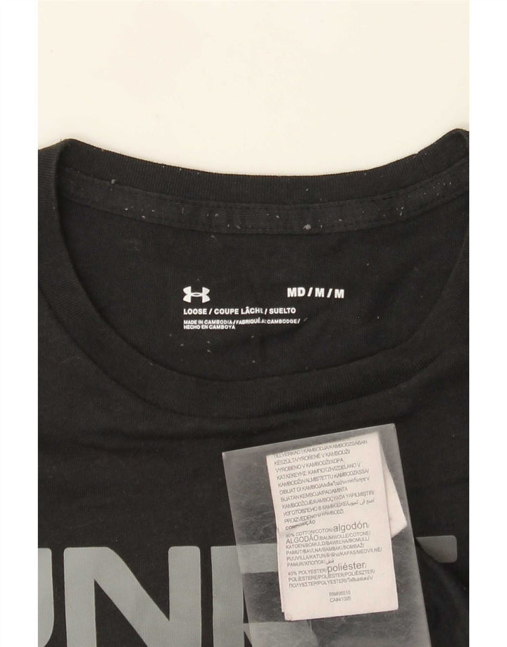 Under Armour Herren-Grafik-T-Shirt-Oberteil aus mittelschwarzer Baumwolle