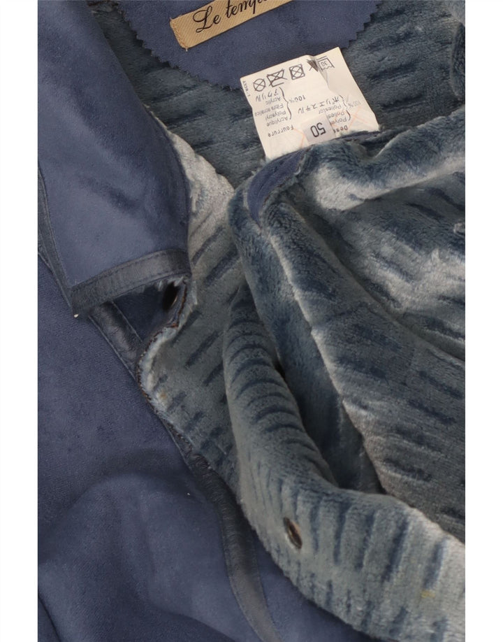 Vintage Damen Mantel IT 50 XL Blau Polyester