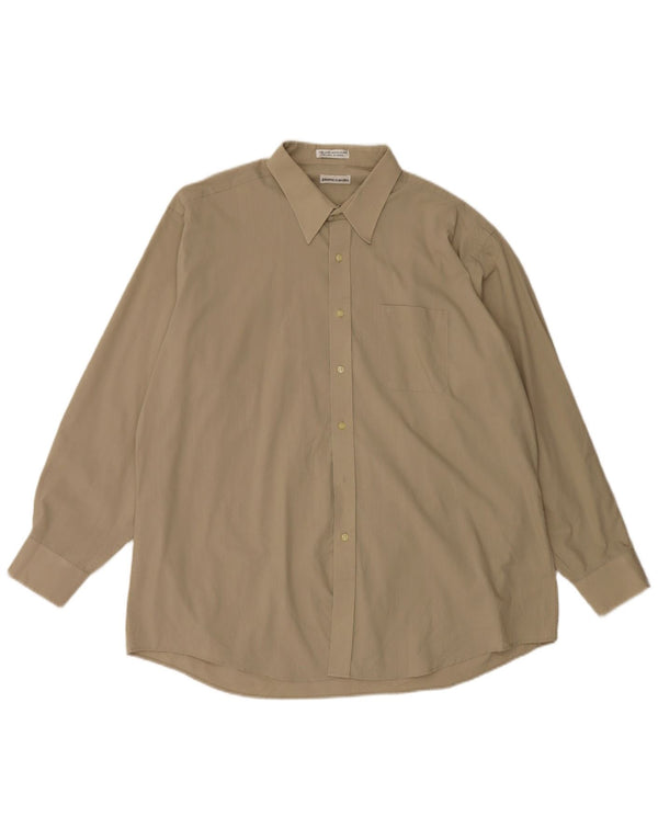 Pierre Cardin Herrenhemd Größe 18 XL Beige Baumwolle