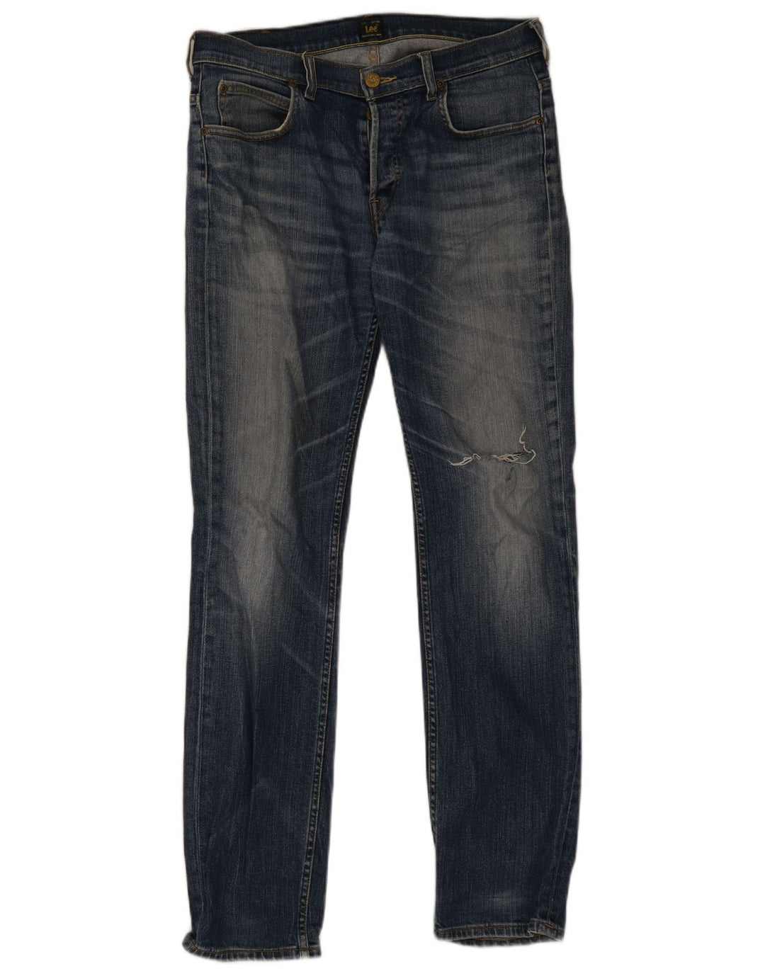 Lee Herren Powell Distressed Slim Jeans W32 L34 Blaue Baumwolle