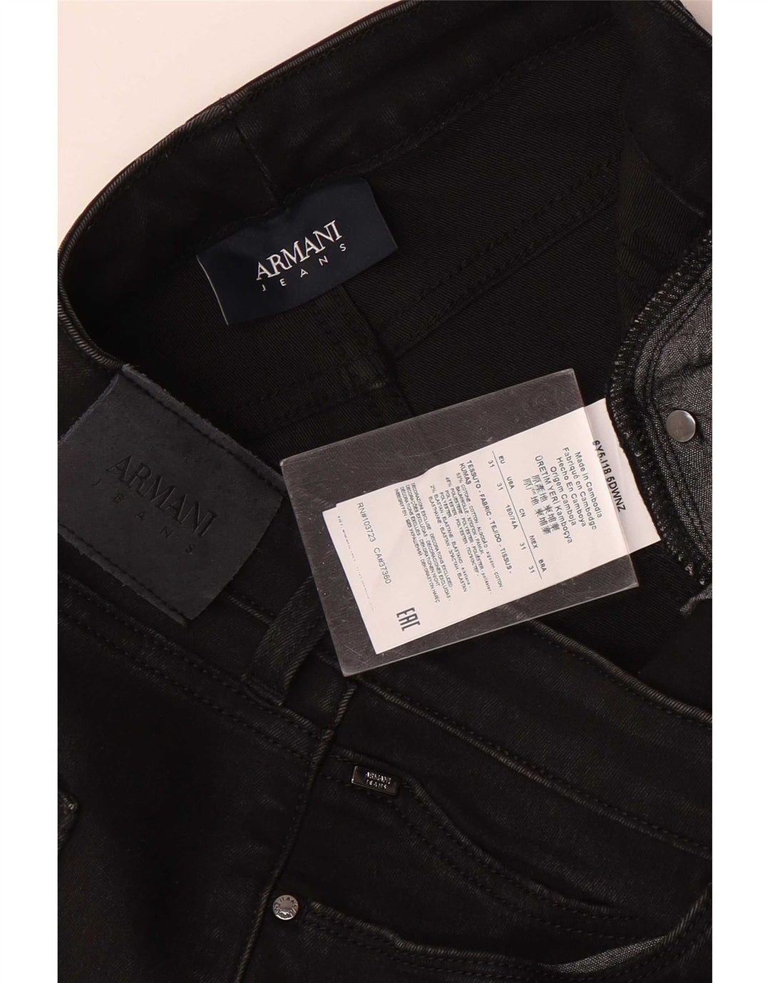 Armani Damen Skinny Jeans W31 L33 Schwarze Baumwolle