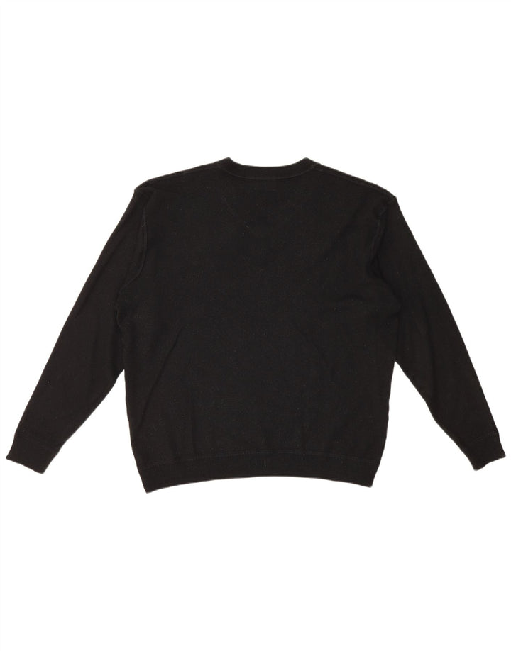 Lacoste Herren-Pullover mit V-Ausschnitt, Größe 8 3XL, schwarze Wolle
