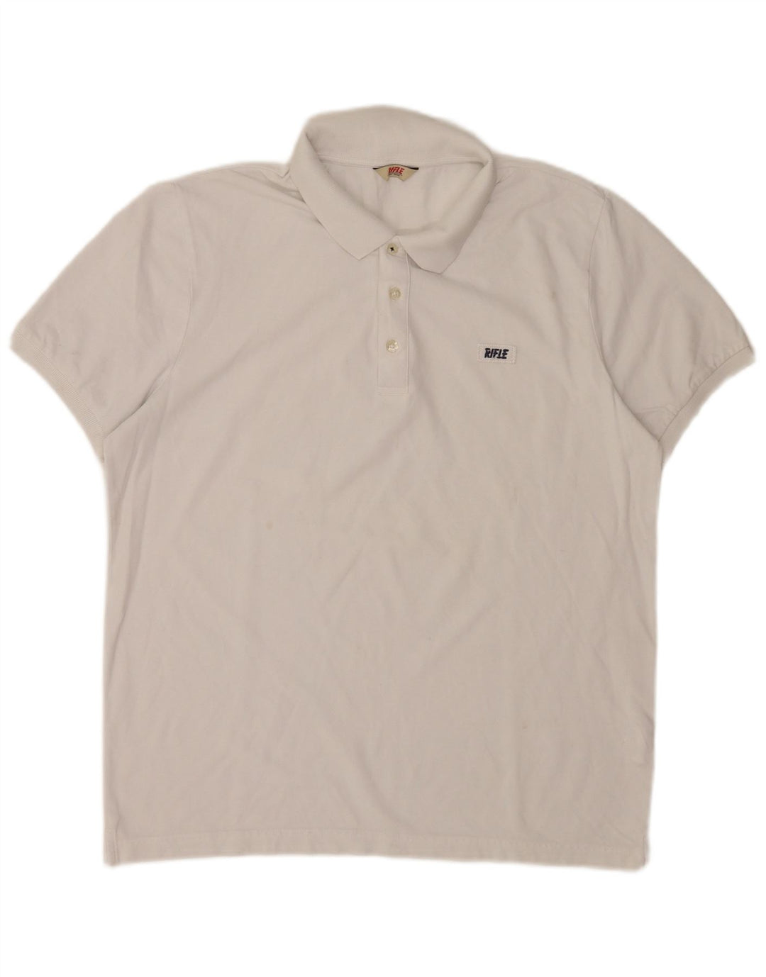Rifle Herren-Poloshirt XL aus weißer Baumwolle