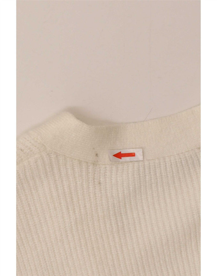 Zara Damen-Cardigan-Pullover UK 12 Mittelweiße Viskose