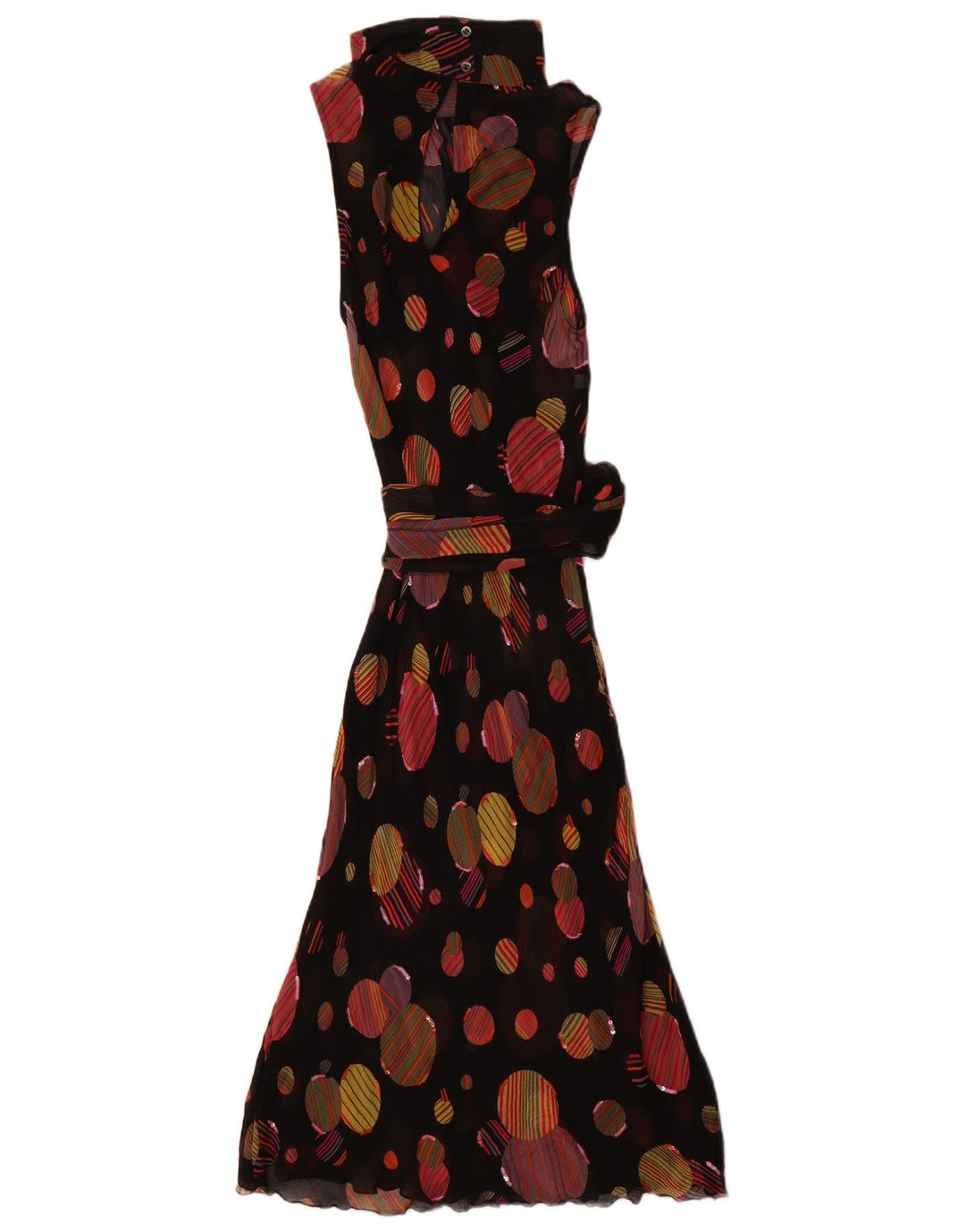 Ärmelloses Damen-Maxikleid von Lazzari IT 44 Mittelschwarz gepunktet