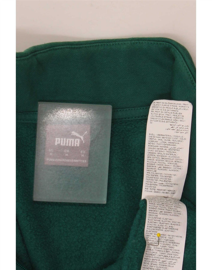Puma Herren-Trainingsanzug mit grafischem Oberteil, mittelgrüne Farbblock-Baumwolle