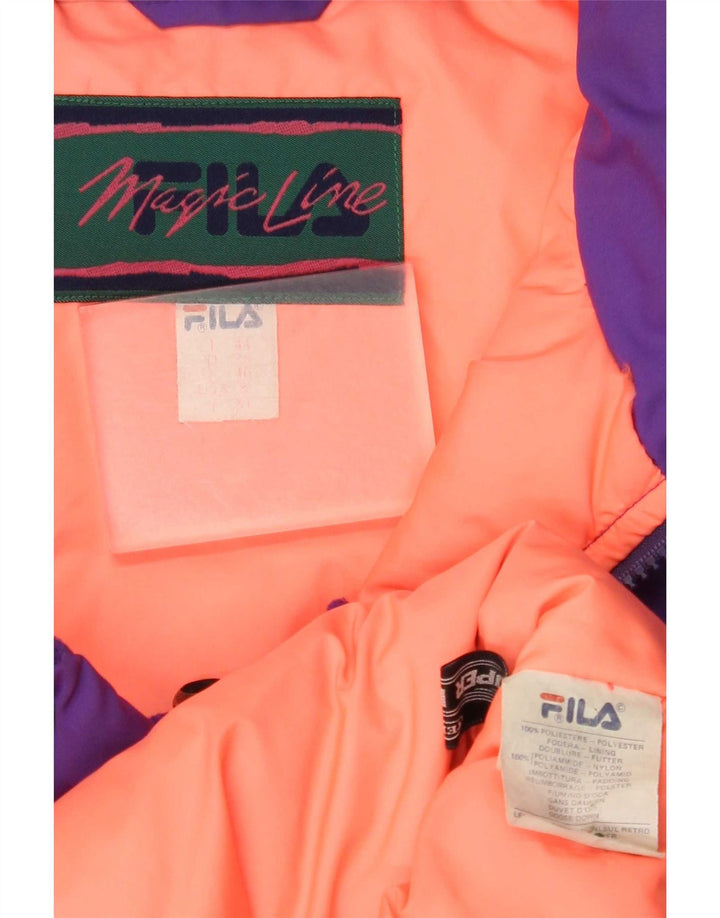 Fila Damen-Kapuzen-Übergröße, gepolsterte Jacke IT 44, mittelviolettes Polyester