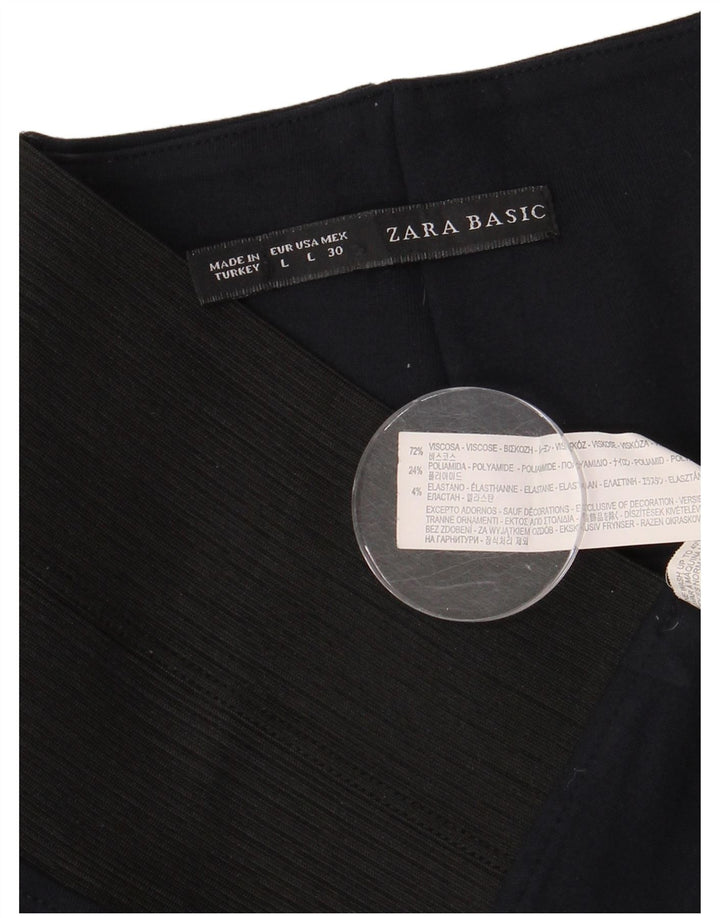 Zara Damen Leggings UK 14 Large Marineblau Colourblock Viskose