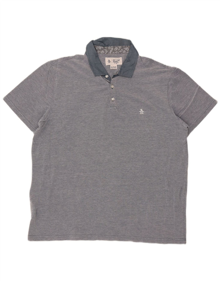 Penguin Herren Poloshirt XL Blau Baumwolle