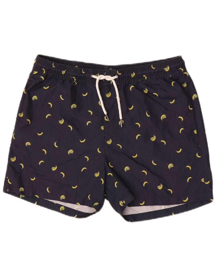 Jack & Jones Herren Badeshorts mit Grafik, Größe S, Marineblau, Polyester