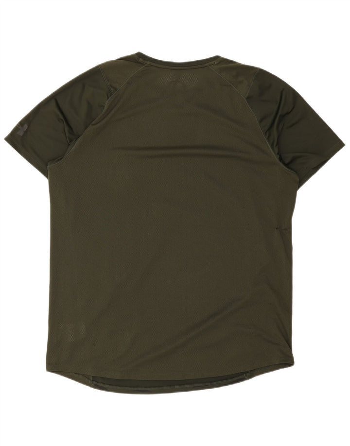 Under Armour Herren T-Shirt Top XL grün gestreift aus Polyester