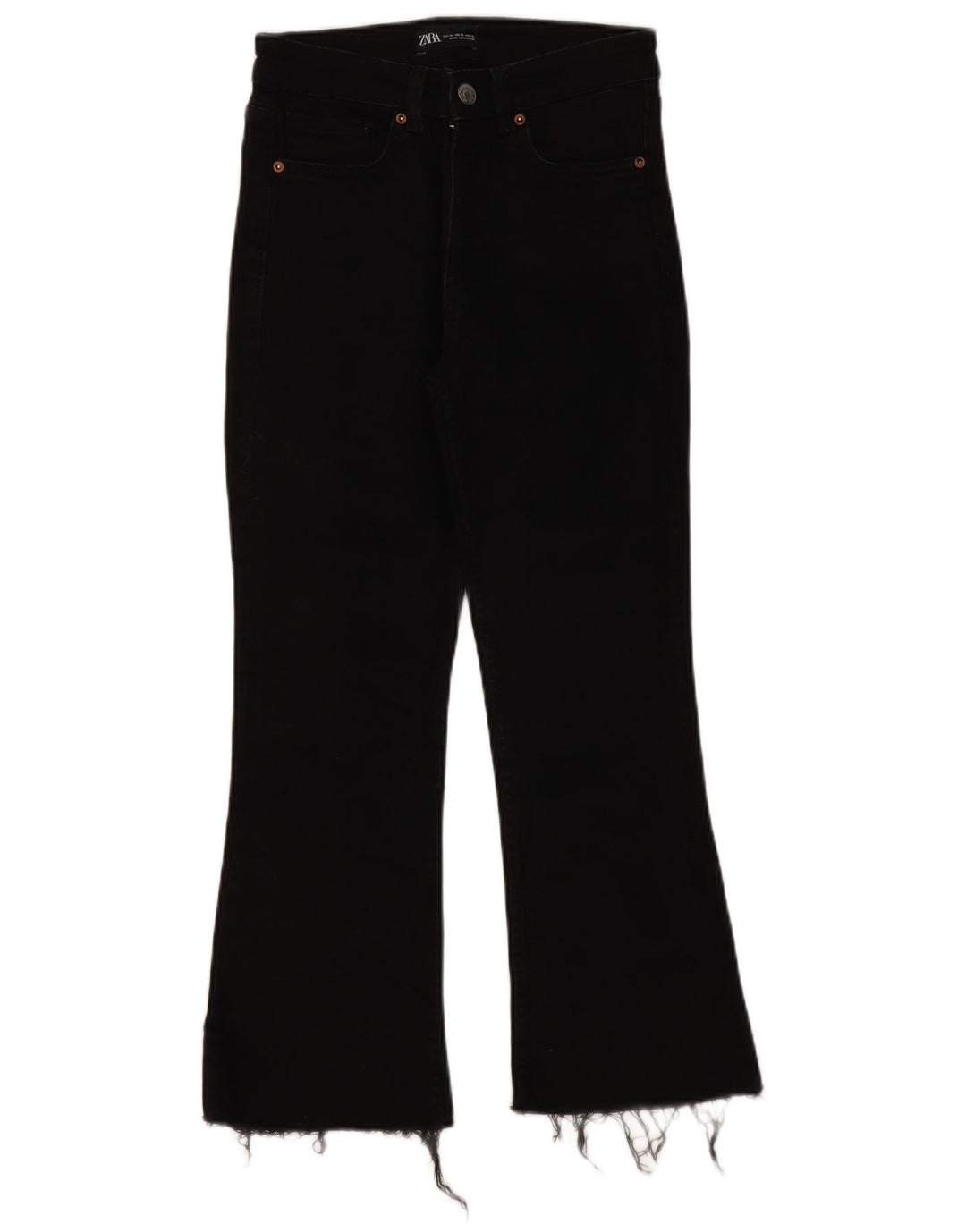 ZARA Damen Bootcut Jeans EU 38 Small W28 L25 Schwarz