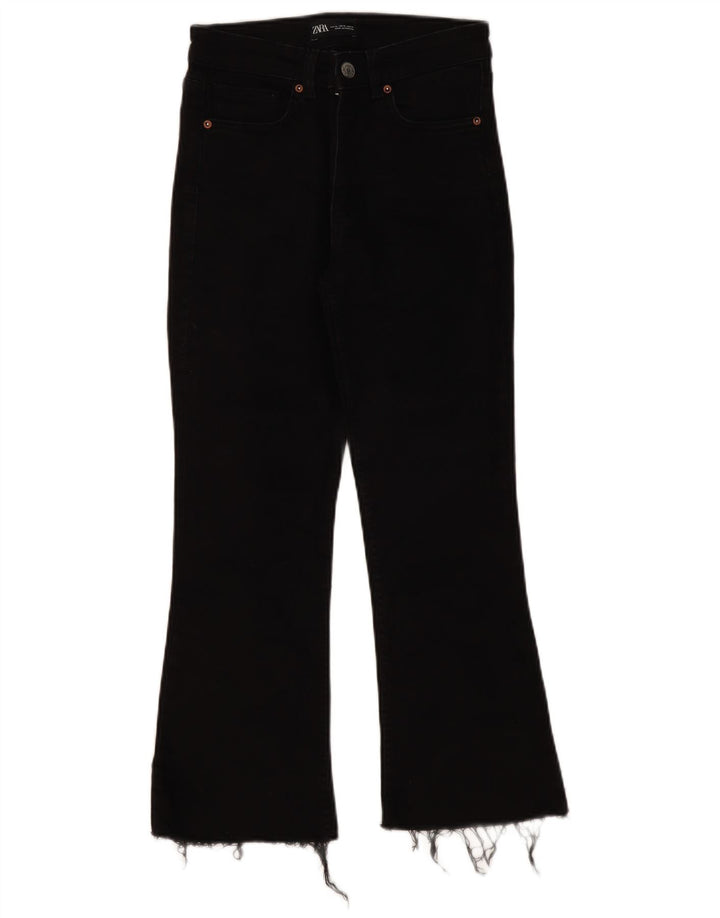 ZARA Damen Bootcut Jeans EU 38 Small W28 L25 Schwarz