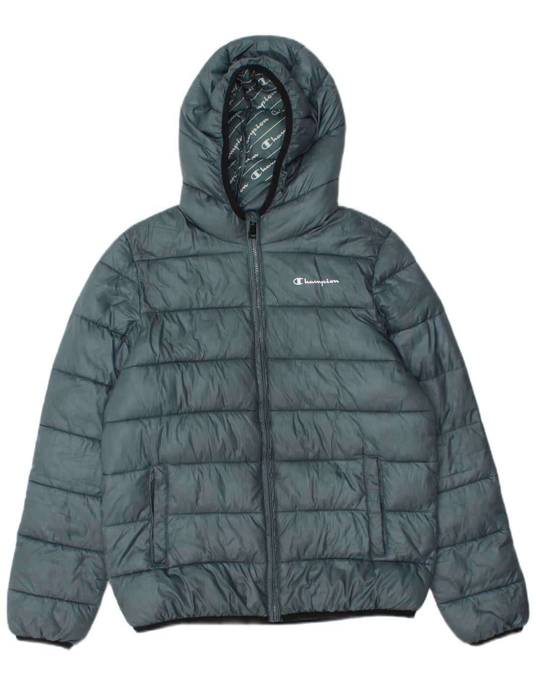 Champion Herren-Jacke mit Kapuze, gepolstert, UK 36, Größe S, blau, Polyester