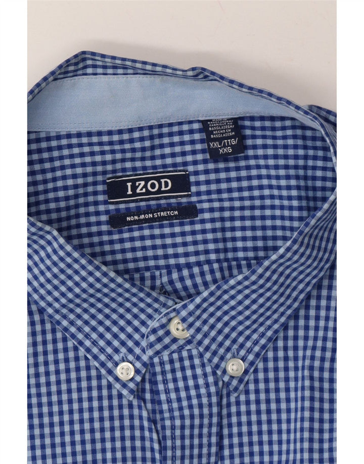 IZOD Mens Big & Tall Shirt 2XL Blue Gingham Cotton Vintage Izod and Second-Hand Izod from Messina Hembry 