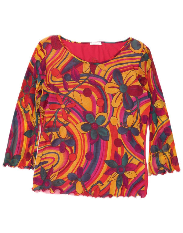 Marella Damen-Blusenoberteil mit 3/4-Ärmeln, UK 18, XL, mehrfarbig, Blumenmuster, Baumwolle