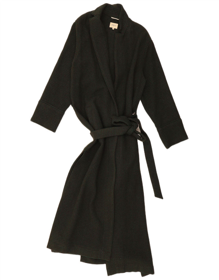 BELLEROSE Damen Robe Mantel US 2 XS Khaki Hahnentrittwolle