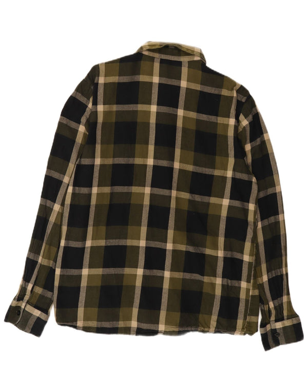 VOLCOM Mens Flannel Shirt Large Khaki Check Cotton