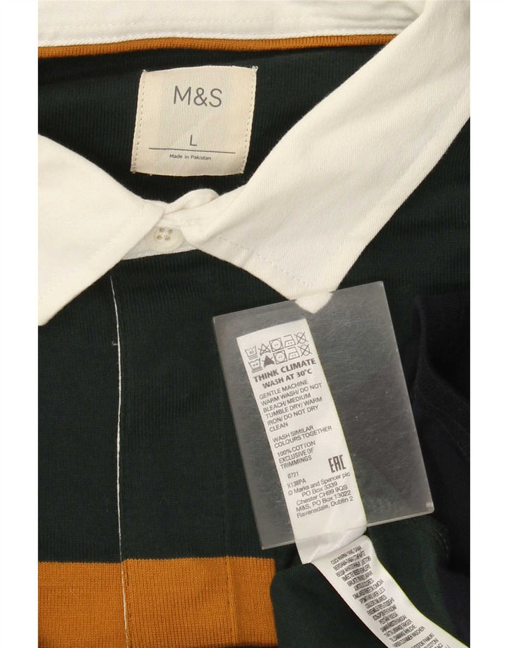 Marks & Spencer Herren Rugby-Poloshirt, groß, mehrfarbig, gestreift