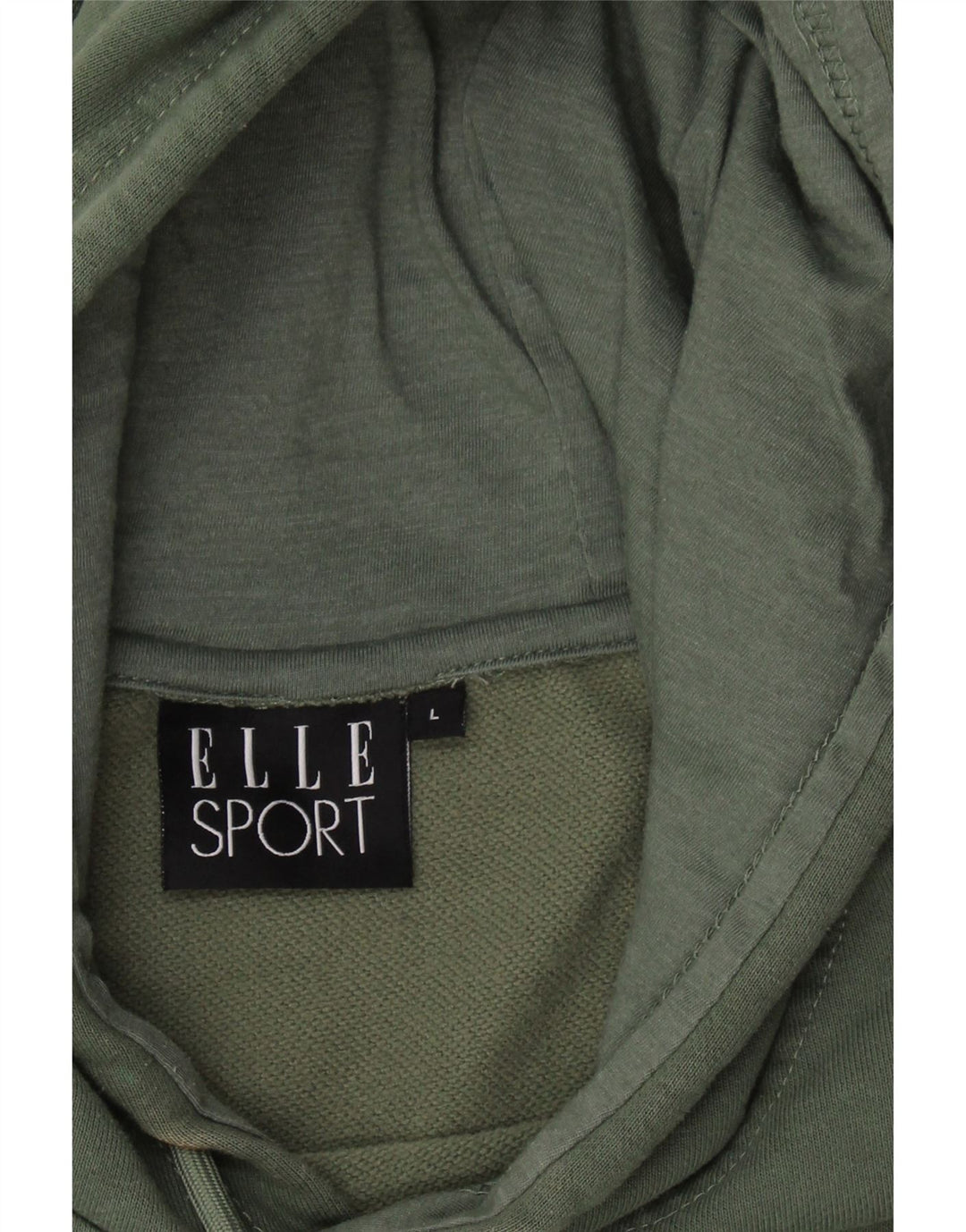ELLE SPORT Mens Graphic Hoodie Jumper Large Green Polyester