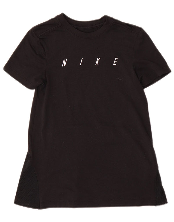 Nike Dri Fit Graphic T-Shirt-Kleid für Mädchen, 8–9 Jahre, Größe S, Schwarz, Polyester