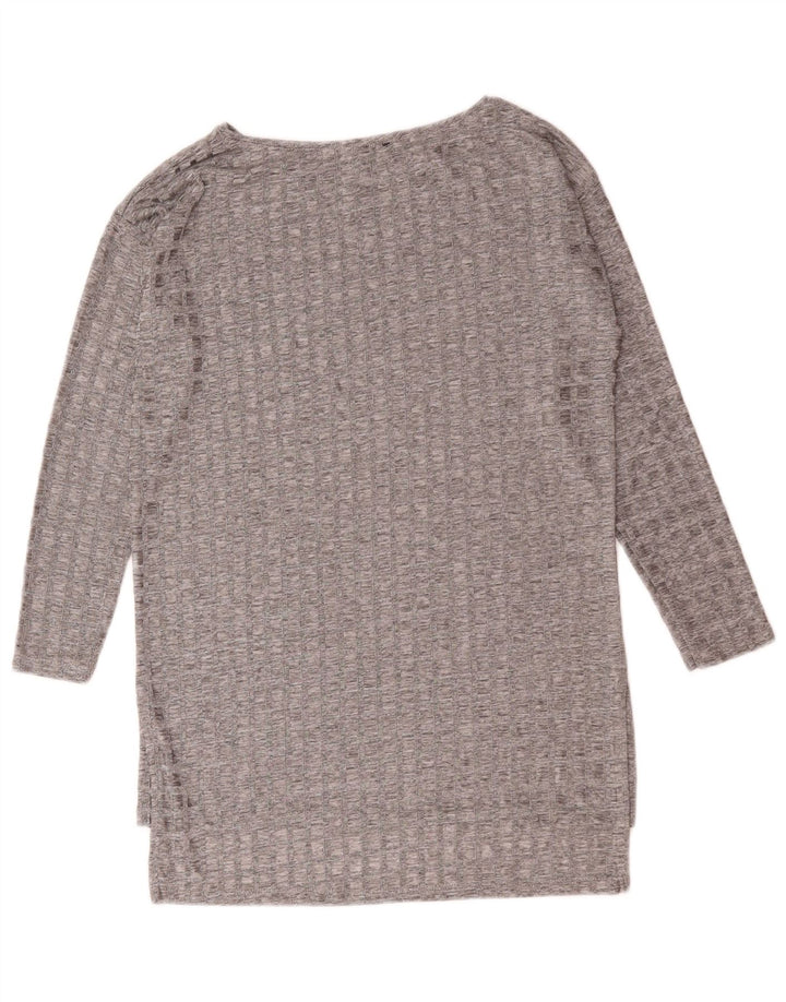 Zara Damen Langarm-Tunika-Oberteil UK 10 Small Grey Check