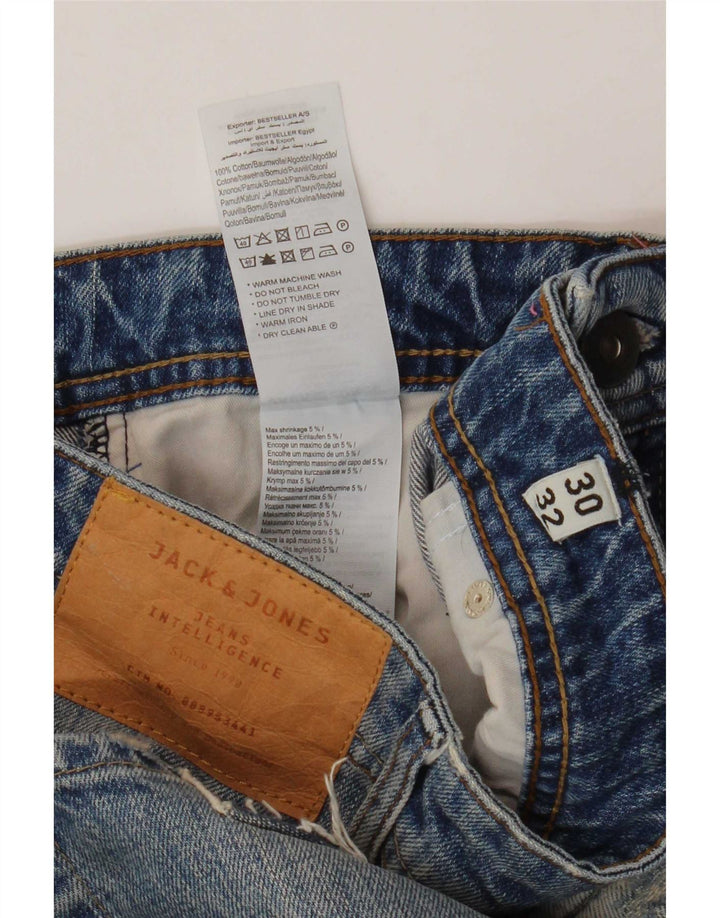 Jack & Jones Herren Mike Comfort Fit Slim Jeans W30 L32 Blau Patchwork